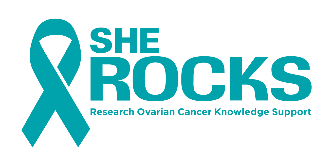 She ROCKS logo - Research Ovarian Cancer Knowledge Support