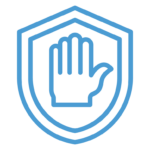 Decorative: icon of stop hand in shield