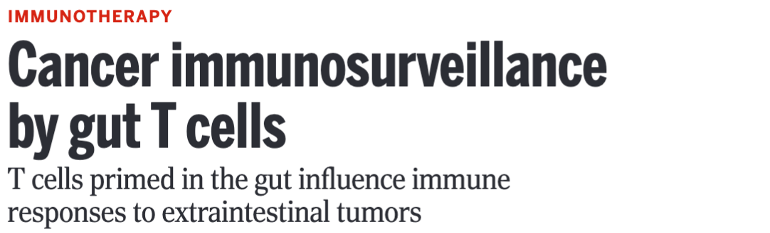 Cancer immunosurveillance by gut T cells