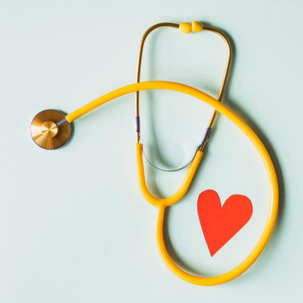 Stethoscope with a paper heart