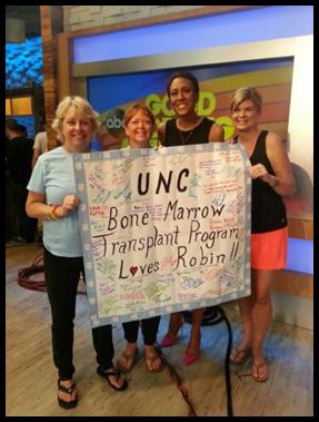 Nurse Coordinators for the UNC Bone Marrow and Stem Cell Transplant Program show their support for Good Morning America anchor, Robin Roberts