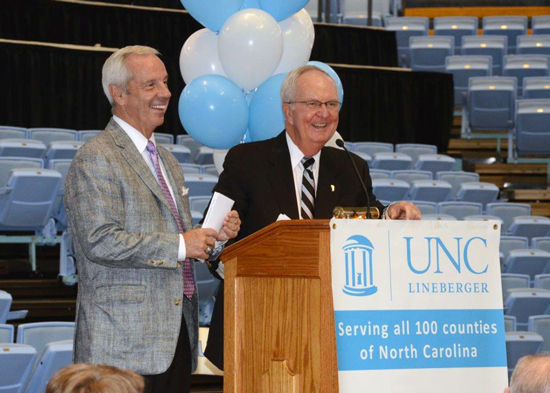 Roy Williams and Woody Durham at Fast Break Against Cancer