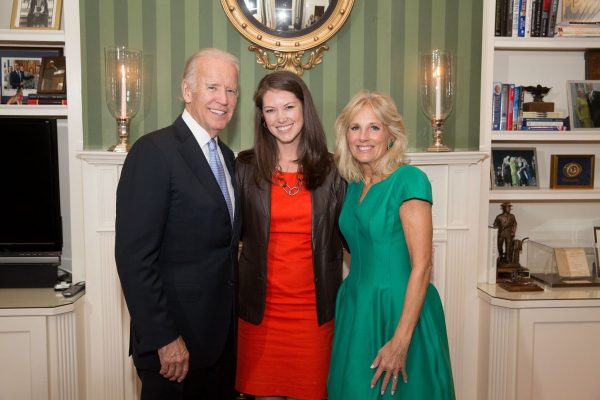 Wheeler is pictured with Vice President Joe Biden and Dr. Jill Biden at the Naval Observatory Residence.