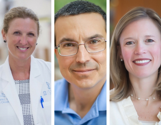 UNC Lineberger's Lisa A. Carey, MD, Charles M. Perou, PhD, and Carey Anders, MD.