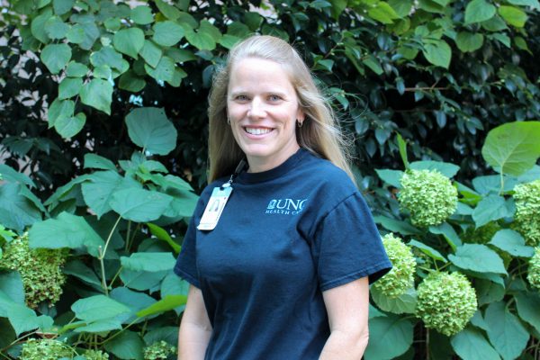 Kelly Kivette, LRT/CTRS, developed the Healthy Heels program to help UNC Bone Marrow Transplant and Cellular Therapy Program patients who have recently undergone transplants stay active.