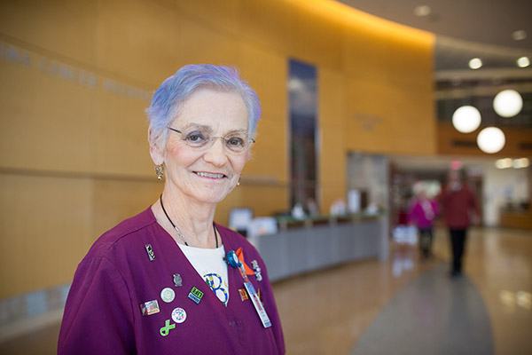 Linda Woodard worked for 34 years at UNC and now volunteers at the N.C. Cancer Hospital as a patient registration navigator.