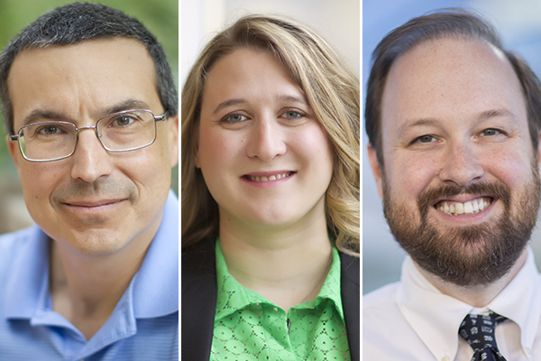 UNC Lineberger's Charles M. Perou, PhD, Katherine Hoadley, PhD, and Benjamin Vincent, MD.