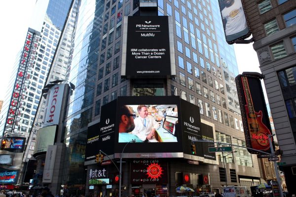 UNC Lineberger Director Dr. Ned Sharpless featured in Times Square in conjunction with the IBM Watson announcement
