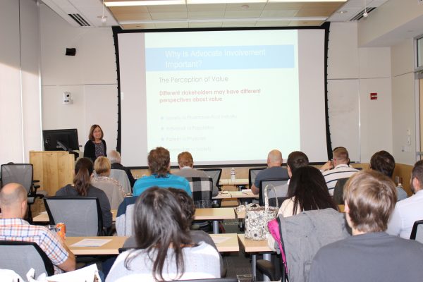 Patty Spears spoke to UNC Lineberger postdoctoral trainees about the value of incorporating the patient perspective into research.