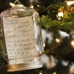 Ornament with special message on the Tree of Hope at the North Carolina Cancer Hospital