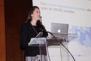 UNC Lineberger's Stephanie Wheeler, PhD, MPH, was the keynote speaker at the cancer center's scientific retreat.