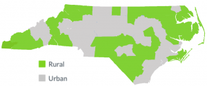 NC Map of Rural Counties
