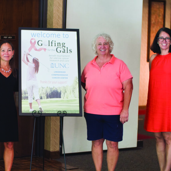 Vickie Bae-Jump, Lisa Milligan and Paola Gehrig at Golfing for the Gals event 2020