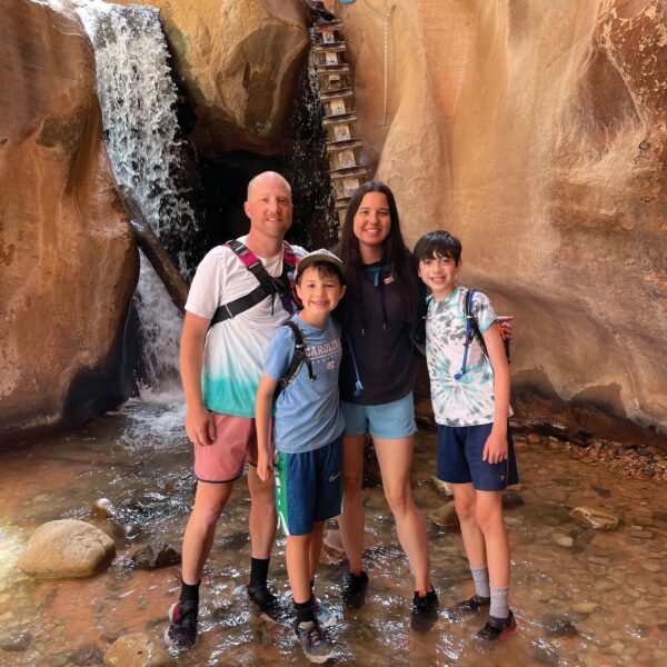Ben Brown with his family on a hiking trip