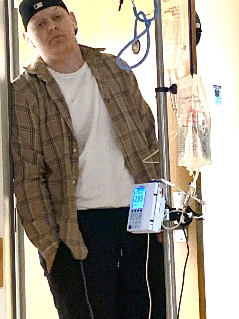 Troy Ennis in the hospital