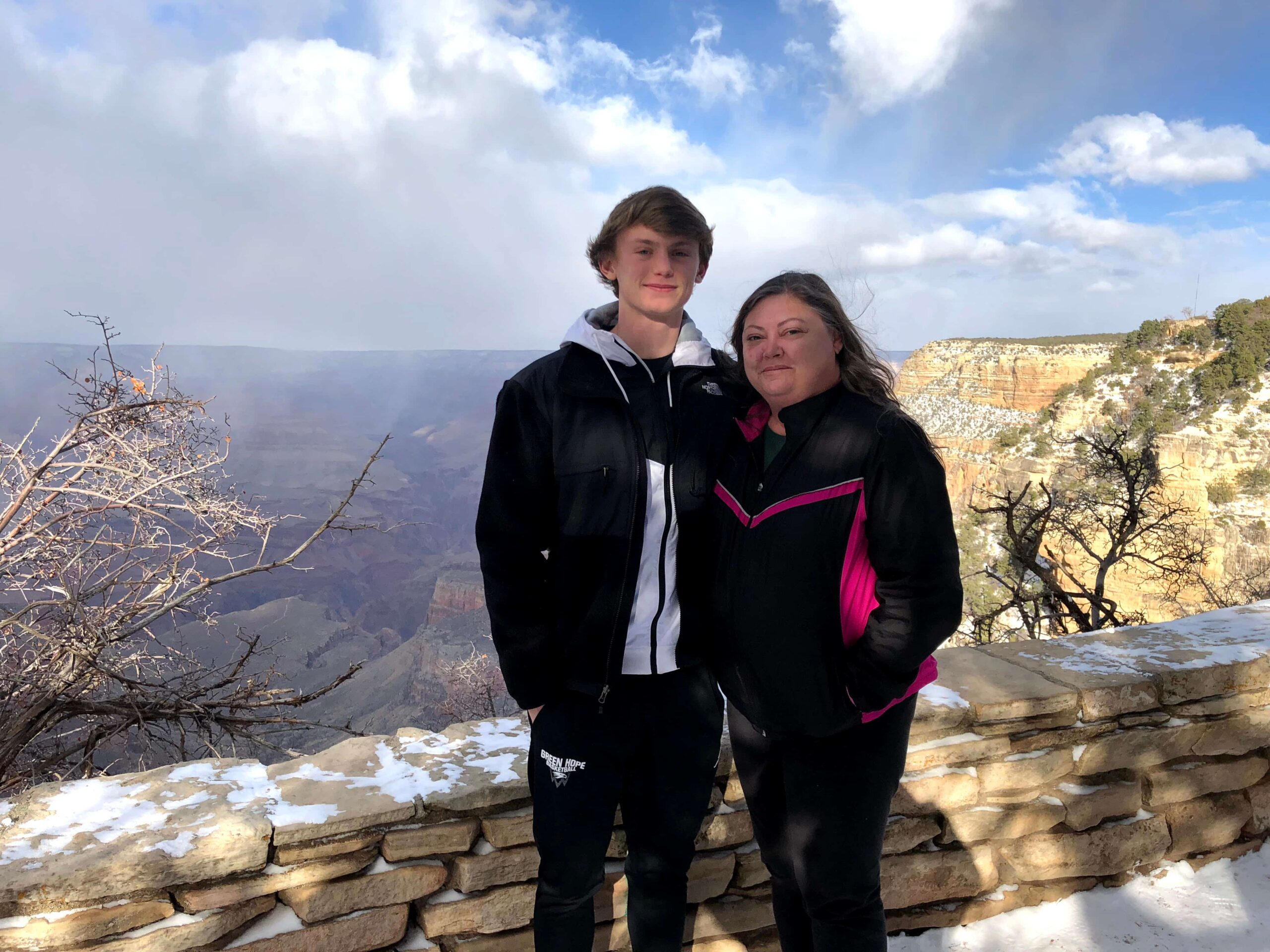 Chris Hall and his mom, Lynne, at the Grand Canyon.
