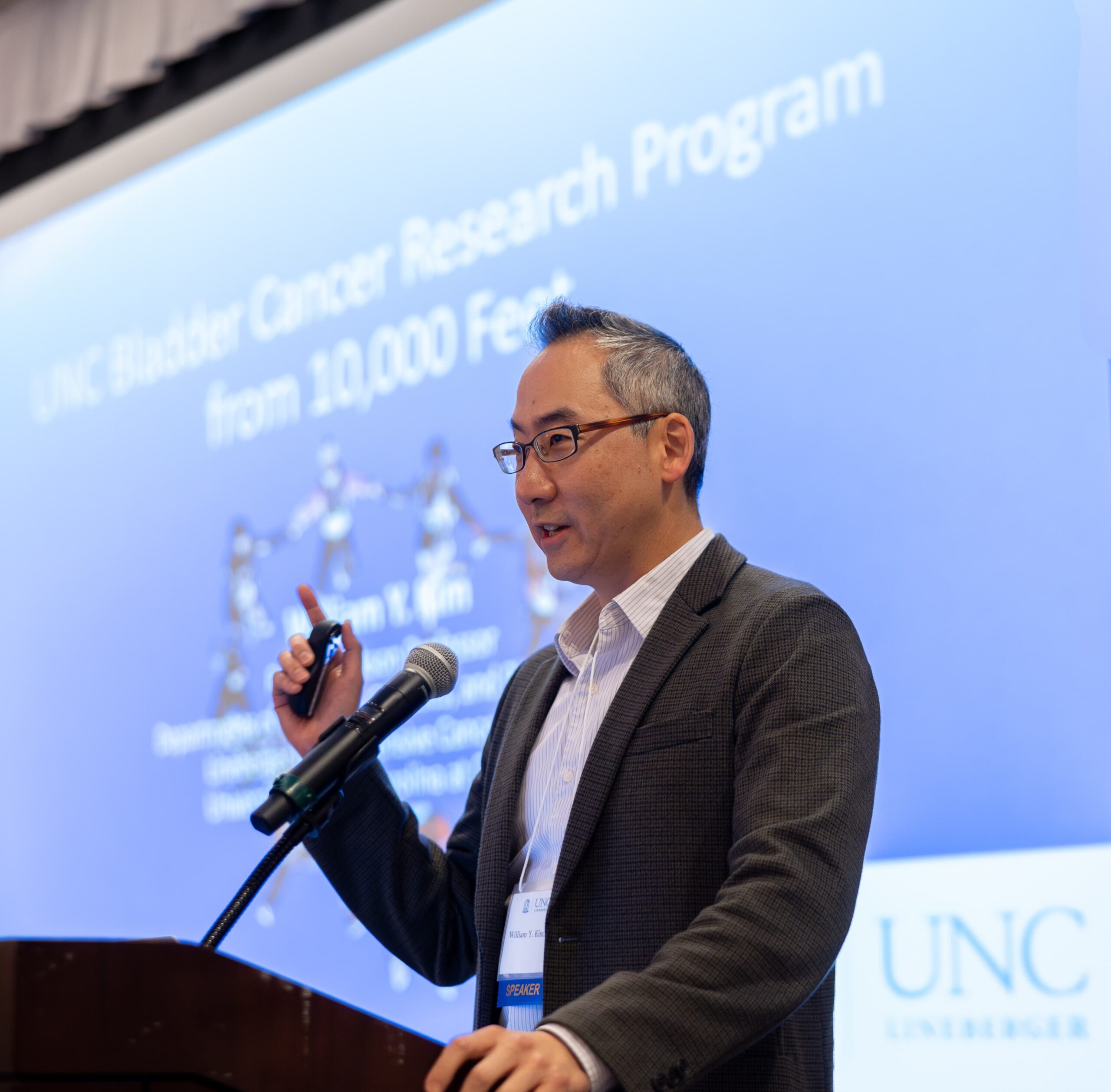 William Kim speaks at the UNC Lineberger Scientific Retreat