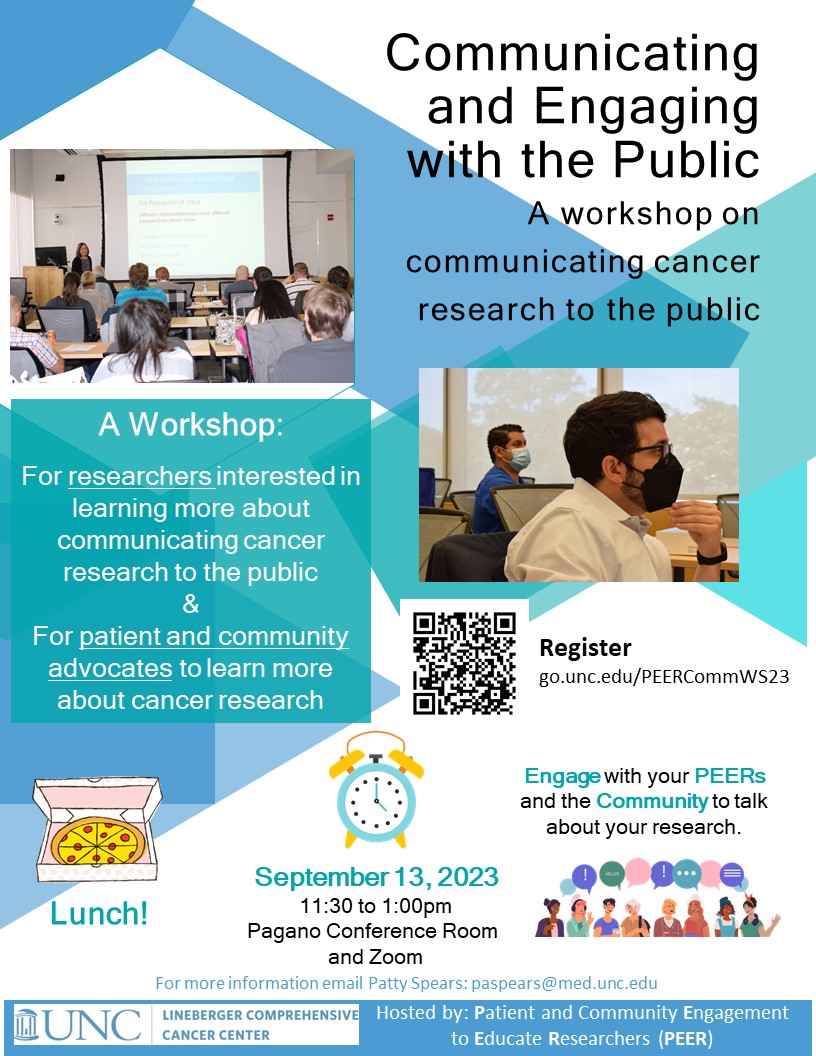Communicating and Engaging with the Public: A workshop on communicating cancer research to the public