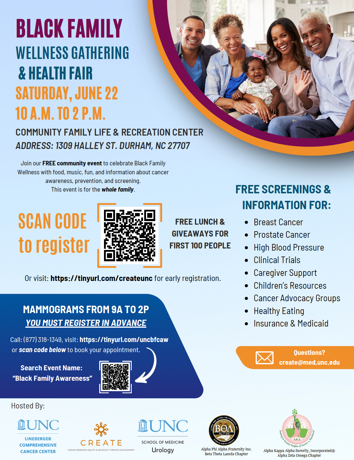 Black Family Wellness Gathering Health Fair flyer.